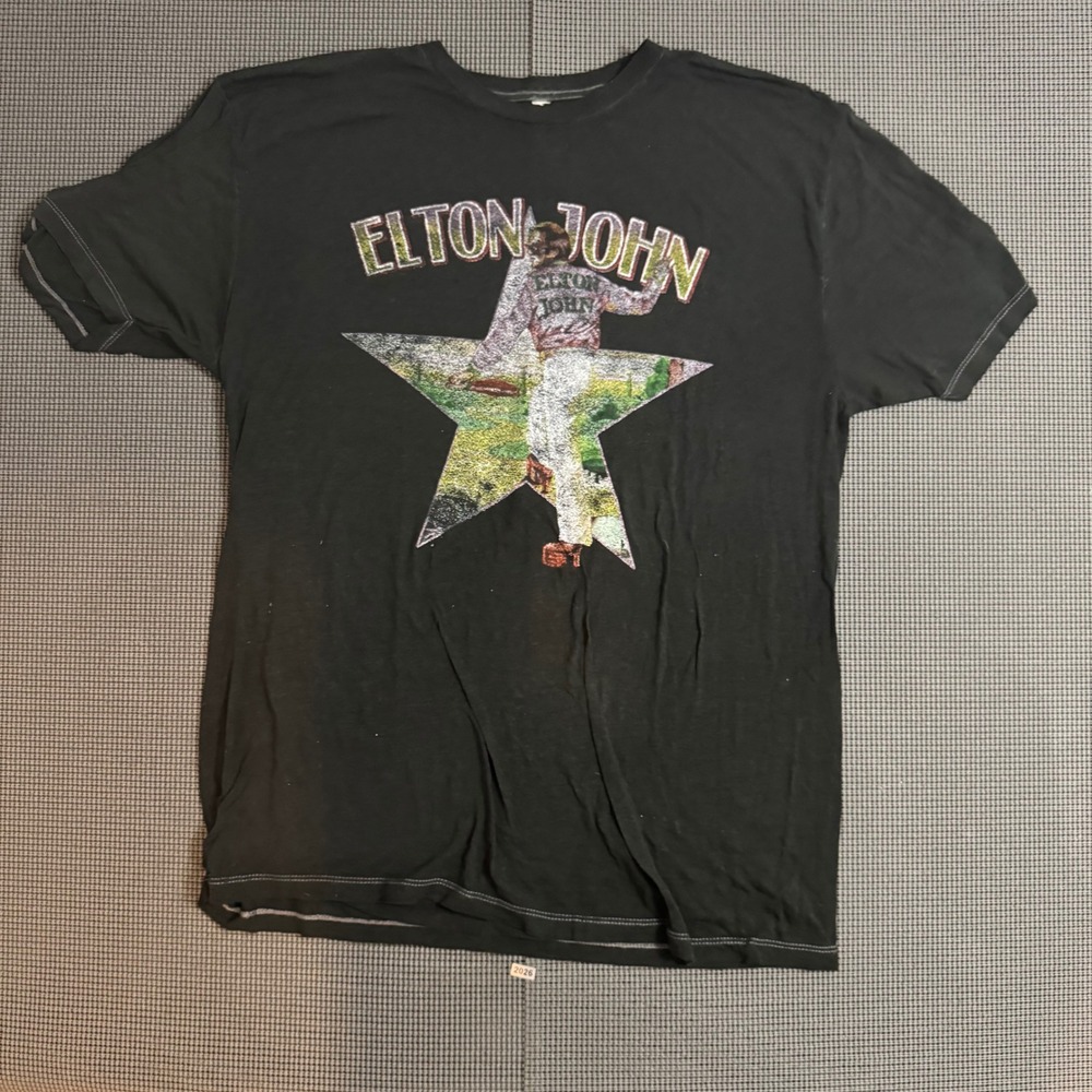 Elton John Farewell Yellow Brick Road 2022 Tour T-Shirt Black XL Concert Graphic